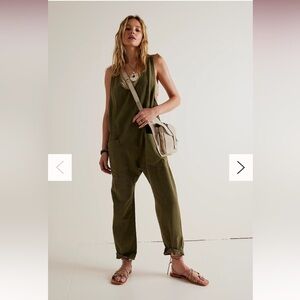 Free People We The Free High Roller Jumpsuit Moss Stone XS